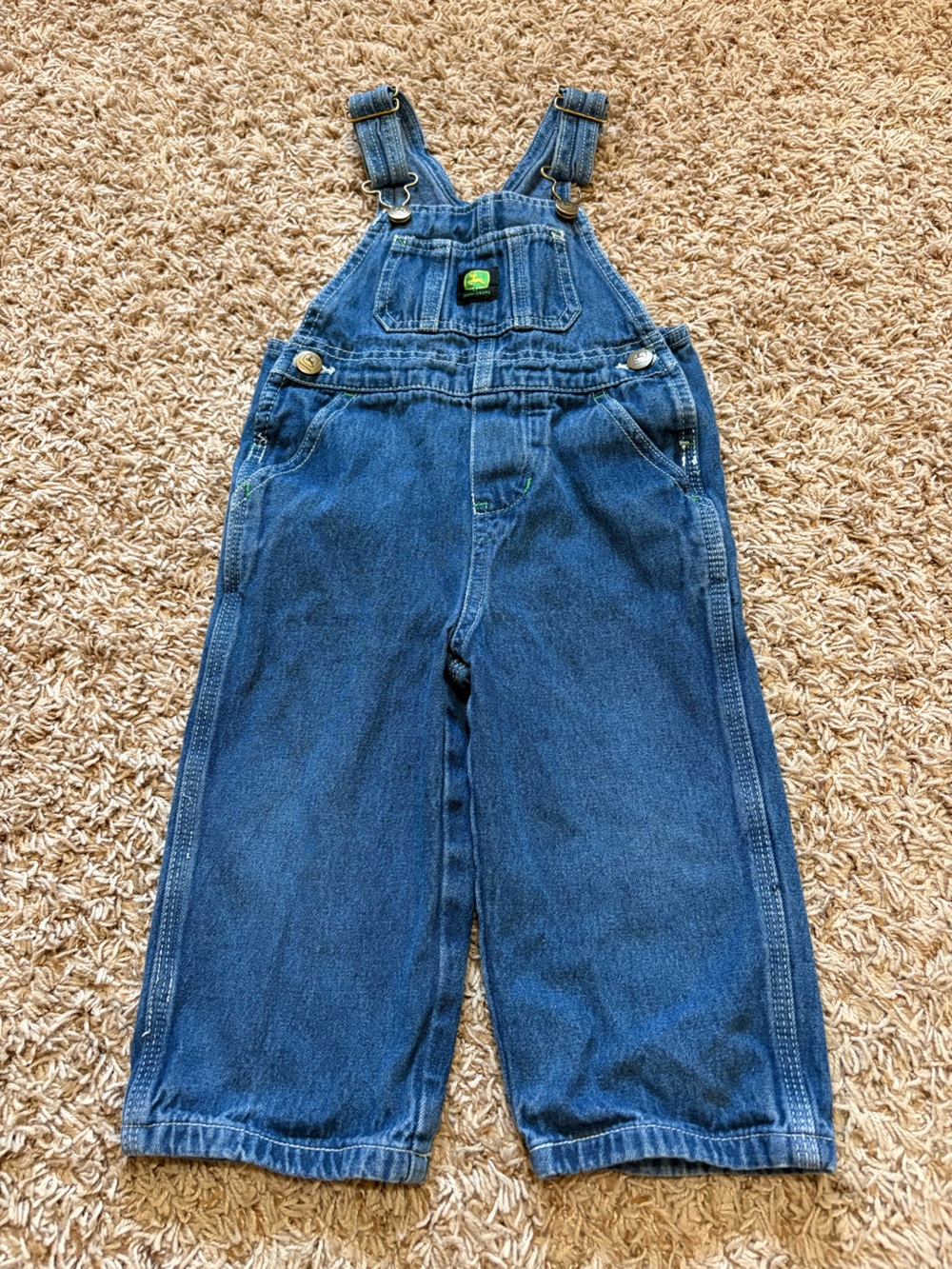 John Deere denim overalls toddler boys size 2T 100% cotton